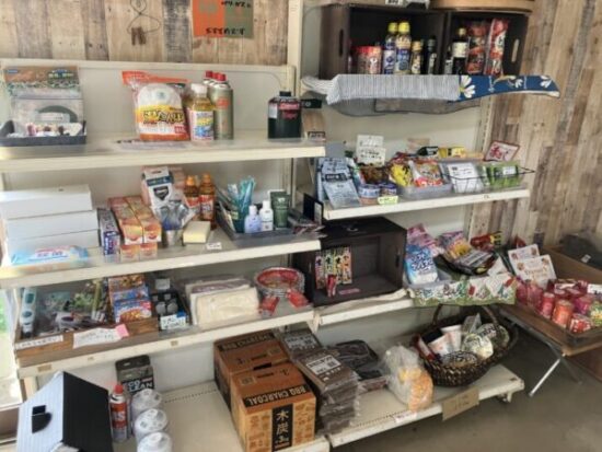 Nスタキャンプ場の売店コーナー