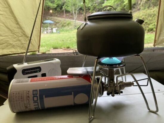シングルバーナーでお茶中