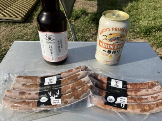 地ビールとキリンとジビエソーセージ