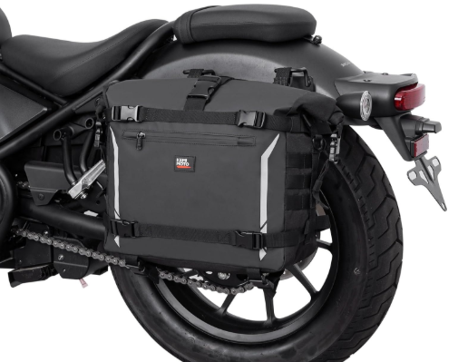 CT125ハンターカブにおすすめ!防水かつツーリング・キャンプ向きサイドバック①:KEMIMOTO サイドバッグ PVC防水素材 バイクサイドバッグ 15L