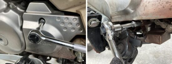 CT125ハンターカブのトランスミッションのカバーのボルト位置